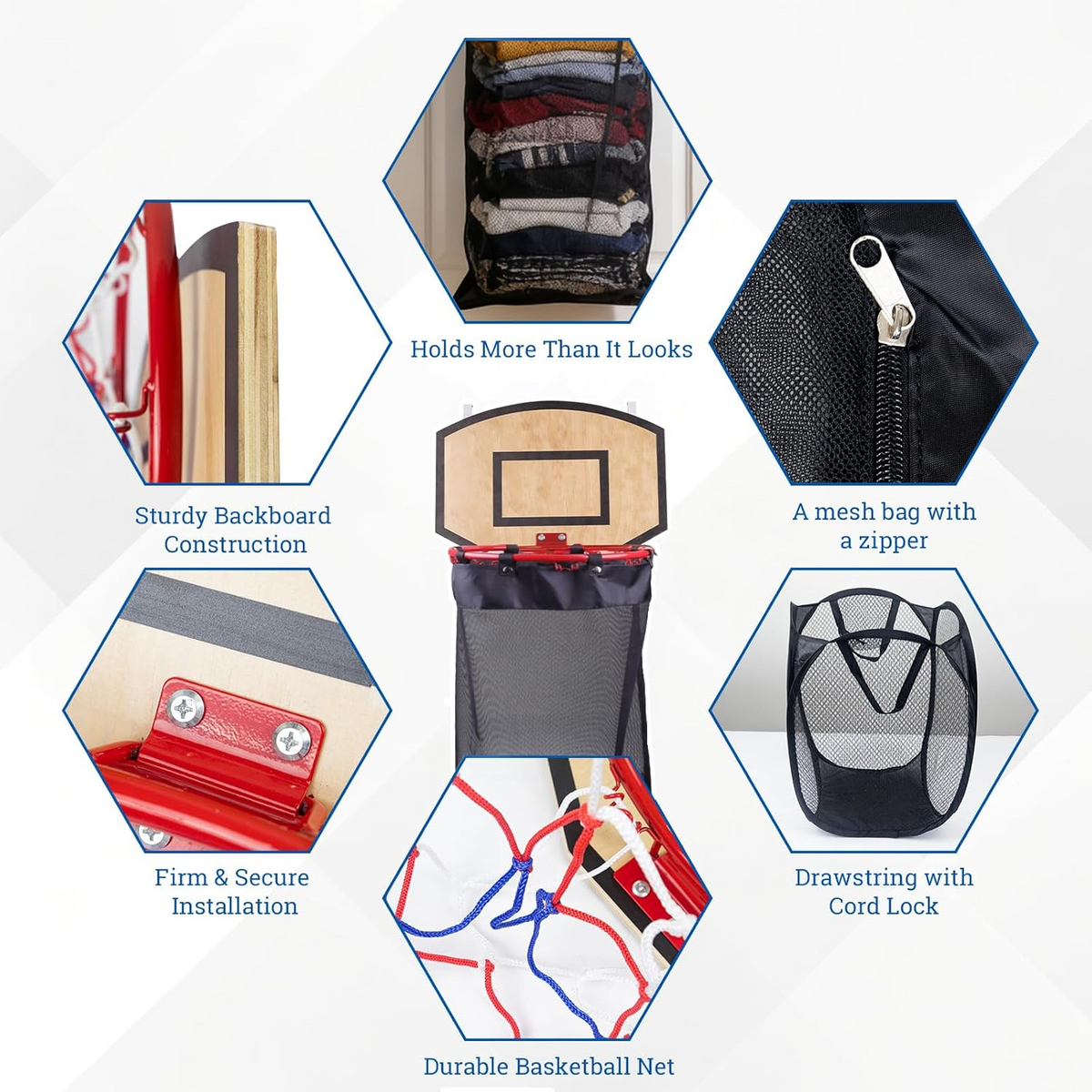 🏀 Shoot & Store Basketball Laundry Hamper – Less Mess, More Fun