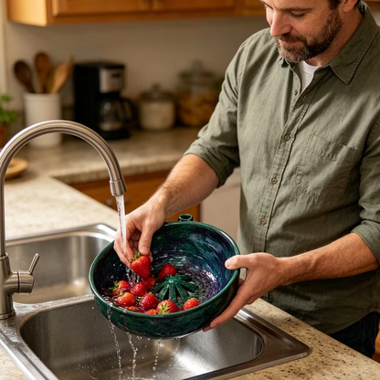 🥬 Self-Spinning Fruit & Berry Washer – Vortex Rinse Bowl with Quick Drain