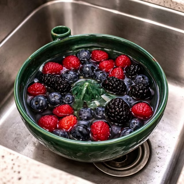 🥬 Self-Spinning Fruit & Berry Washer – Vortex Rinse Bowl with Quick Drain