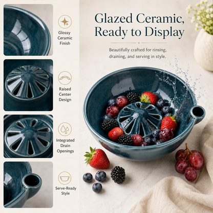 🥬 Self-Spinning Fruit & Berry Washer – Vortex Rinse Bowl with Quick Drain