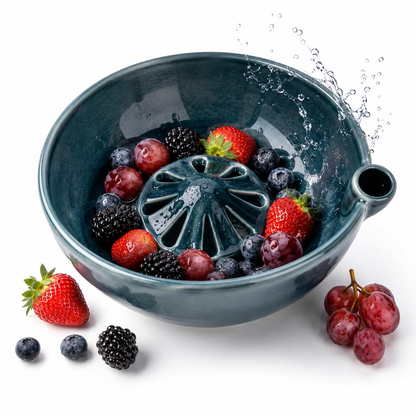 🥬 Self-Spinning Fruit & Berry Washer – Vortex Rinse Bowl with Quick Drain