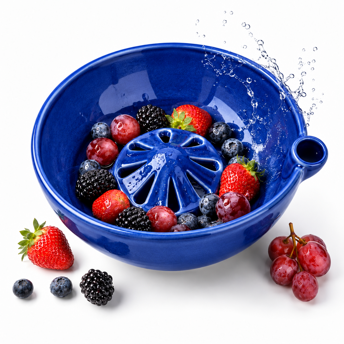 🥬 Self-Spinning Fruit & Berry Washer – Vortex Rinse Bowl with Quick Drain