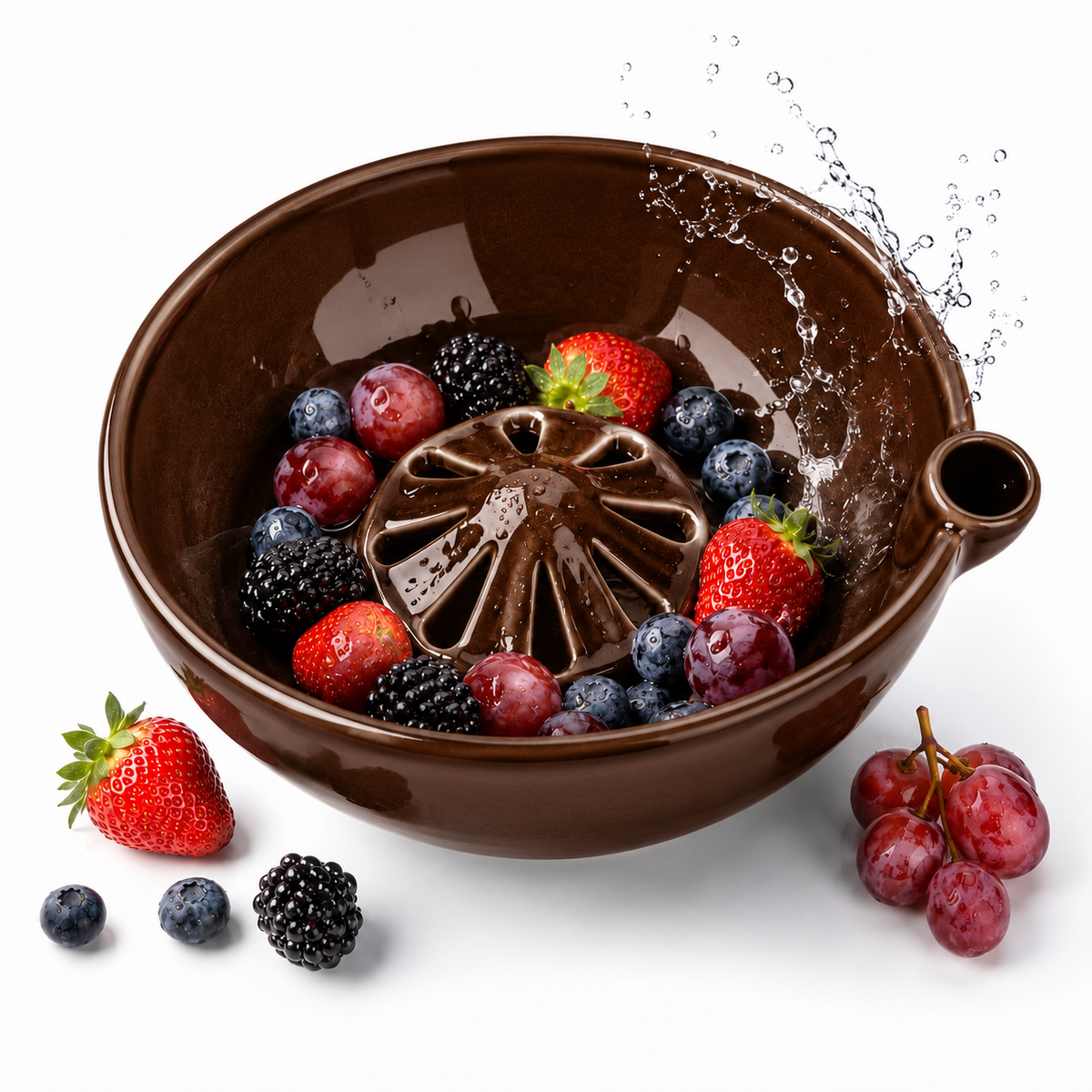 🥬 Self-Spinning Fruit & Berry Washer – Vortex Rinse Bowl with Quick Drain