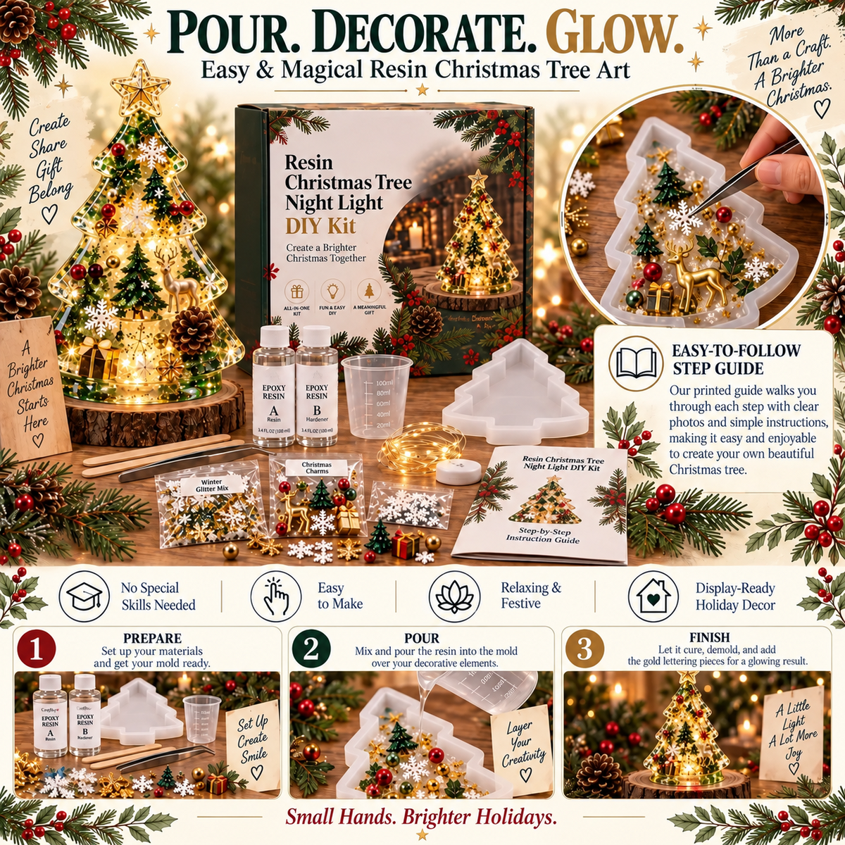 🎁 Christmas Craft Kit — Make Your Own Glowing Tree