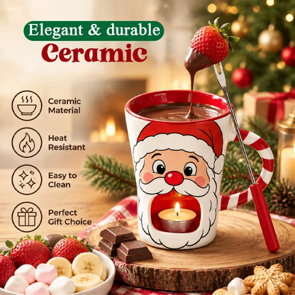 🎄 Christmas Fondue Mug – Warm Chocolate Dip for Holiday Nights