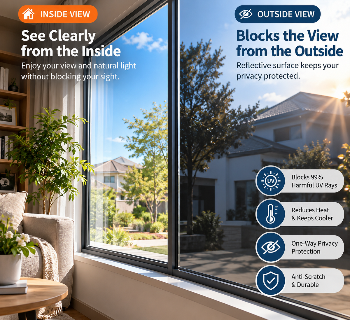 🔥Buy 1 Get 1 Free☀️ Privacy & Heat Control Window Film | UV Blocking for Home & Office。