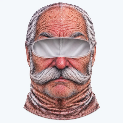 🤣 Funny Old Man Face Mask – Realistic 3D Balaclava