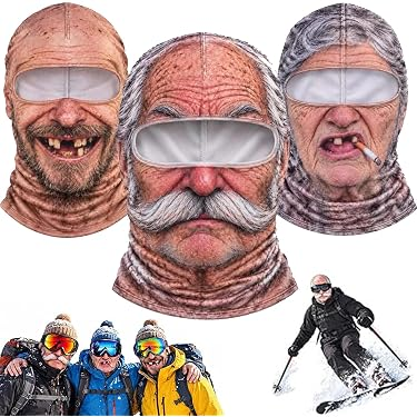 🤣 Funny Old Man Face Mask – Realistic 3D Balaclava