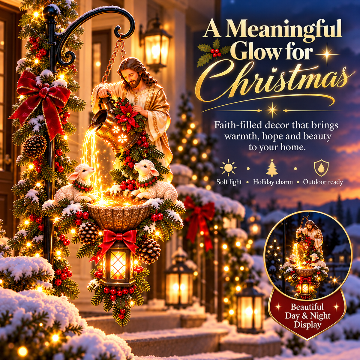 🔥Last Day 50% OFF-🎄✝️ Jesus & Lambs Lighted Hanging Decor – A Beautiful Christmas Blessing