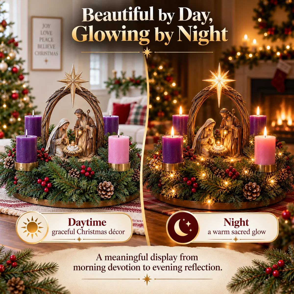 ✝️ Lit Advent Wreath + Advent Christmas Path– Two Beautiful Ways to Celebrate the Christmas Story🕯️