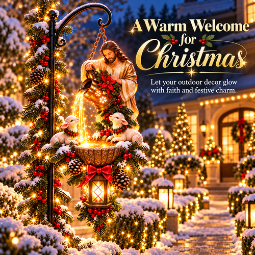 🔥Last Day 50% OFF-🎄✝️ Jesus & Lambs Lighted Hanging Decor – A Beautiful Christmas Blessing