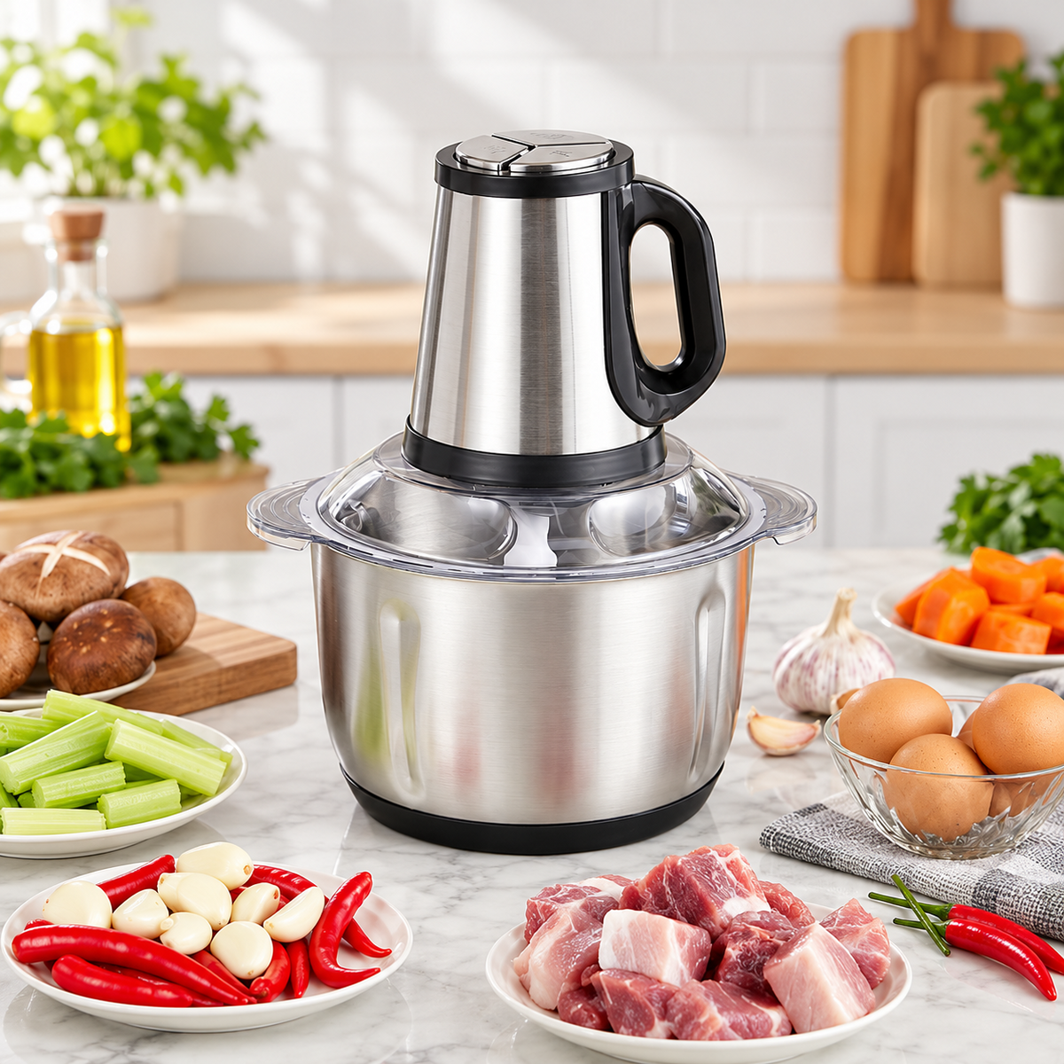 Electric Meat Grinder & Vegetable Chopper – Fast, Easy Food Preparation