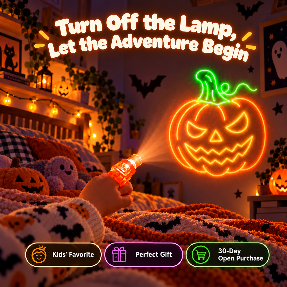 👻🎃 Light Up Halloween Night – Spooky Finger Projector Toys(4PCS)