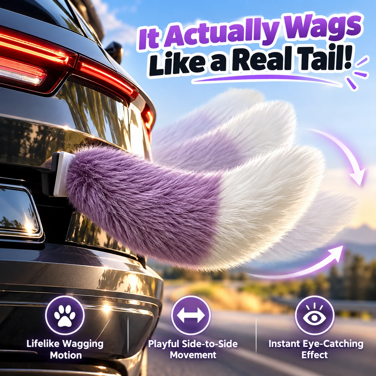 🐶✨ Wagging Car Tail Accessory – Remote Controlled Fun for Your Vehicle