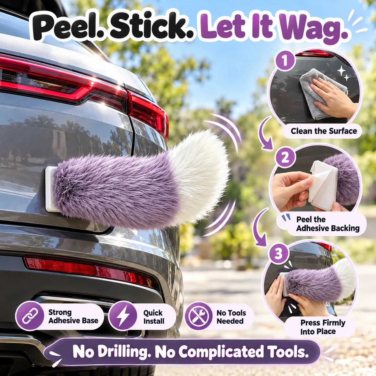 🐶✨ Wagging Car Tail Accessory – Remote Controlled Fun for Your Vehicle