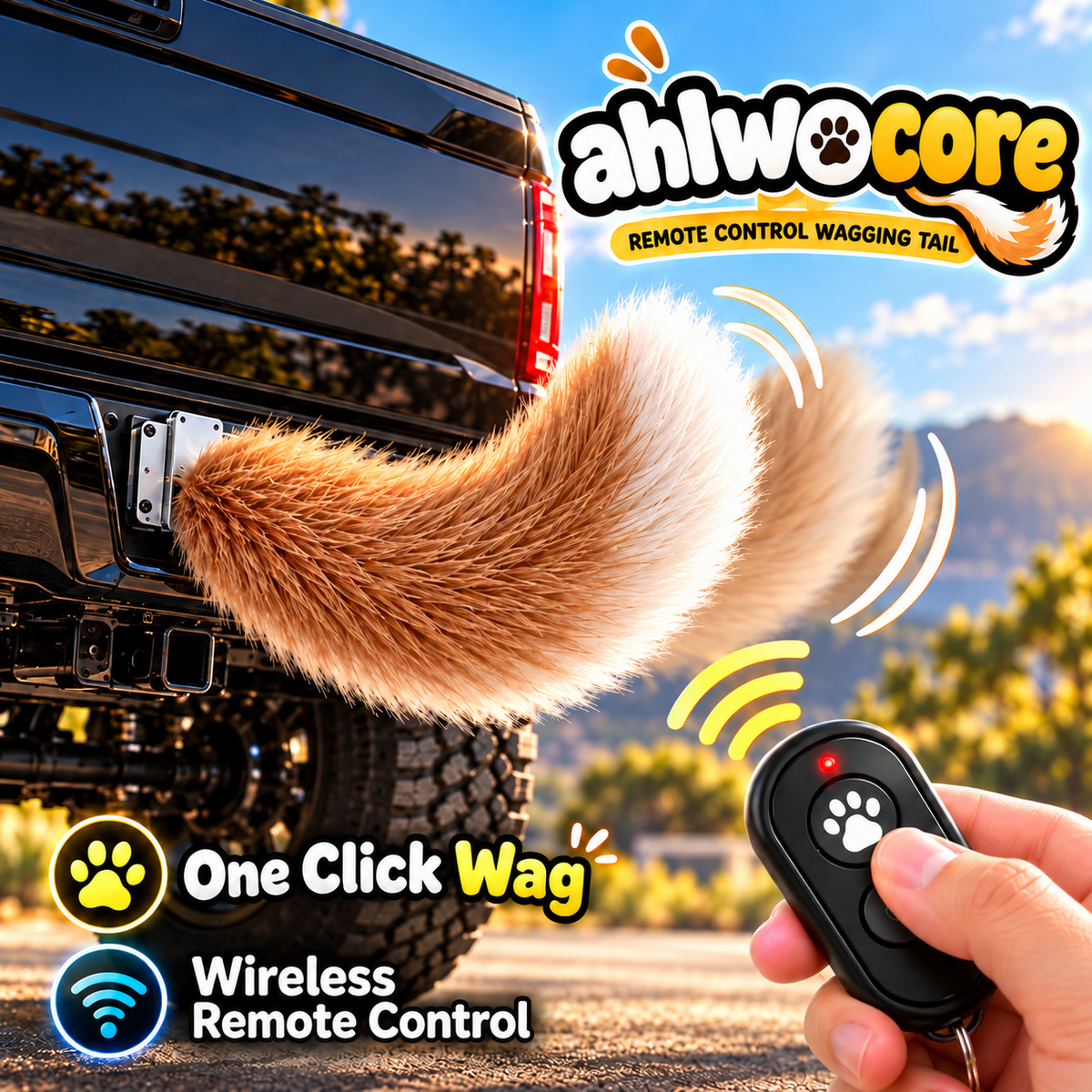 🐶✨ Wagging Car Tail Accessory – Remote Controlled Fun for Your Vehicle