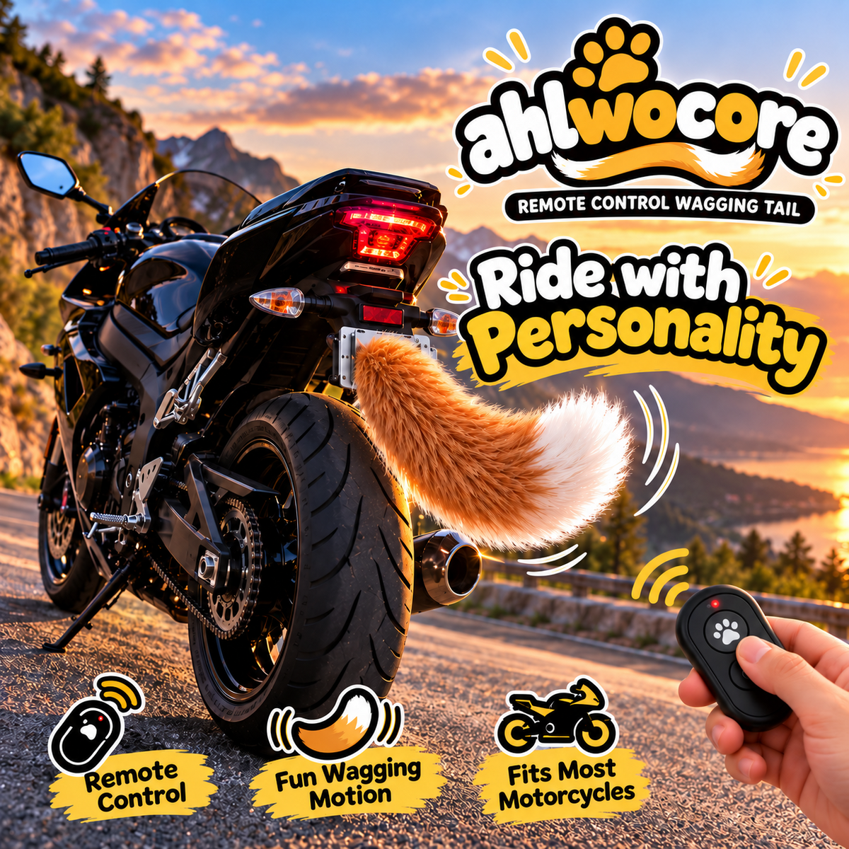 🐶✨ Wagging Car Tail Accessory – Remote Controlled Fun for Your Vehicle