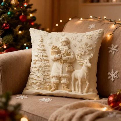 🎄 4-Piece Christmas Pillow Covers – Festive Textured Cushion Covers, 18 × 18 Inches