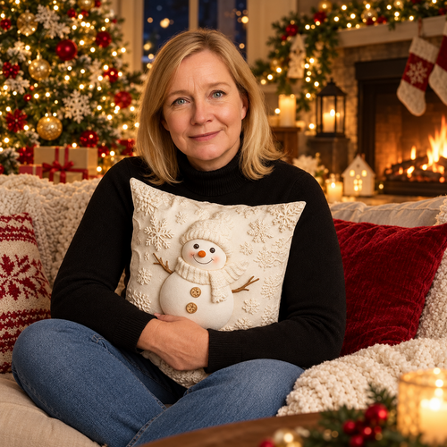 🎄 4-Piece Christmas Pillow Covers – Festive Textured Cushion Covers, 18 × 18 Inches