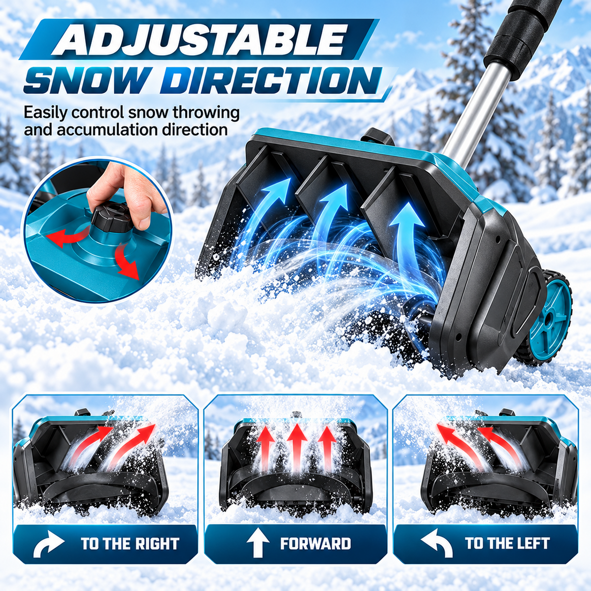 ❄️ Cordless Electric Snow Shovel – Lightweight Battery-Powered Snow Blower for Driveways, Sidewalks & Patios