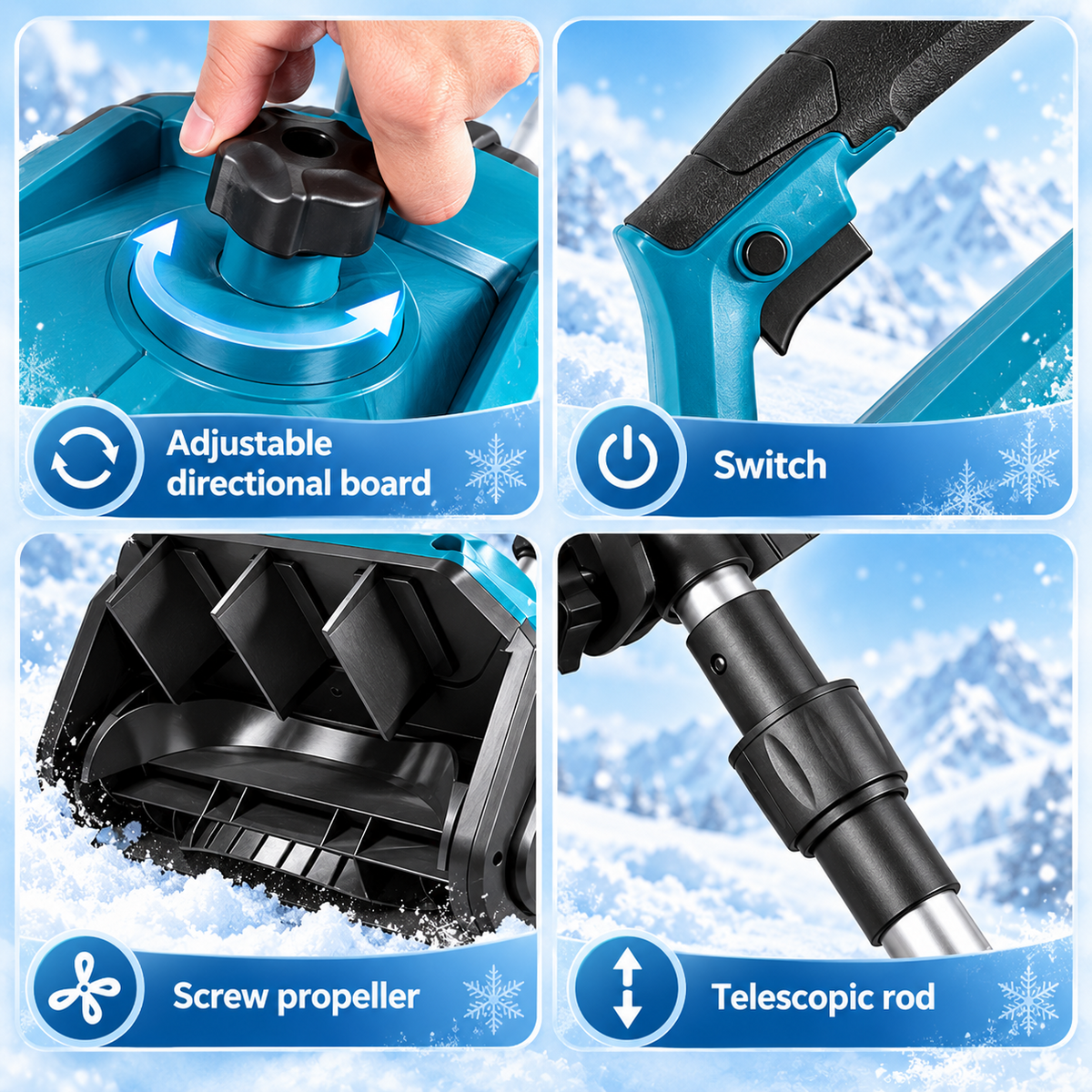 ❄️ Cordless Electric Snow Shovel – Lightweight Battery-Powered Snow Blower for Driveways, Sidewalks & Patios