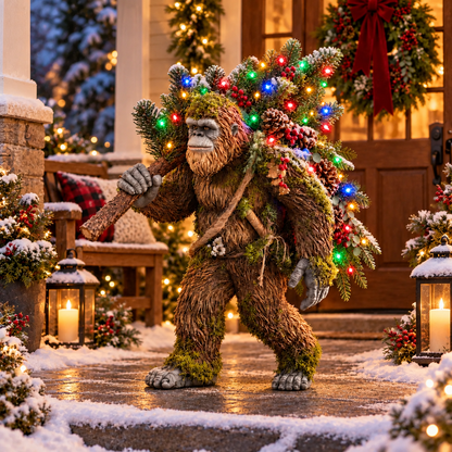 🎄 Woodland Sasquatch – Lighted Christmas Porch Decor