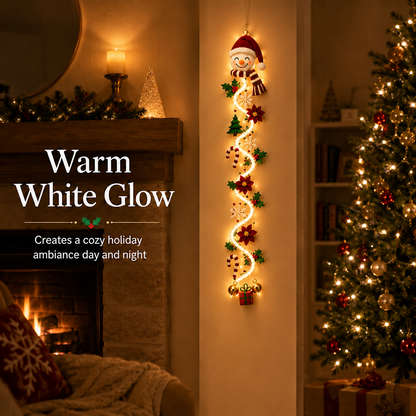 🎅Santa Claus Christmas Hanging Light | 🍭Spiral Candy Cane LED Doorway Decoration