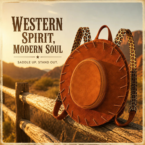 🤠Western Cowgirl Hat Backpack – Vintage Wide Brim Convertible Backpack Purse👜