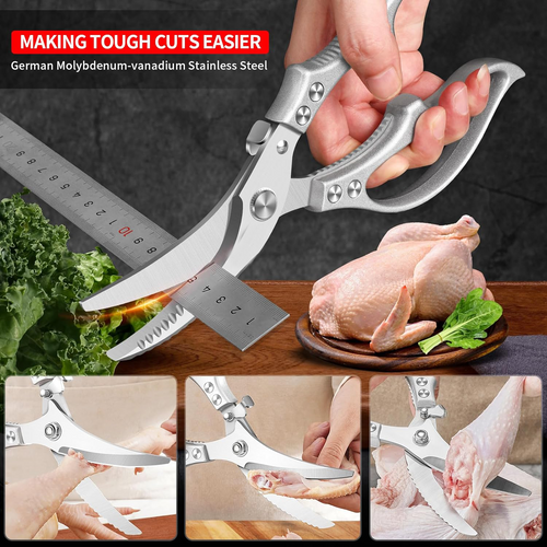 ✂️ Heavy-Duty Multifunction Kitchen Shears -Fish Scaler🐟 Bottle Opener🍾Safety Lock 🔪