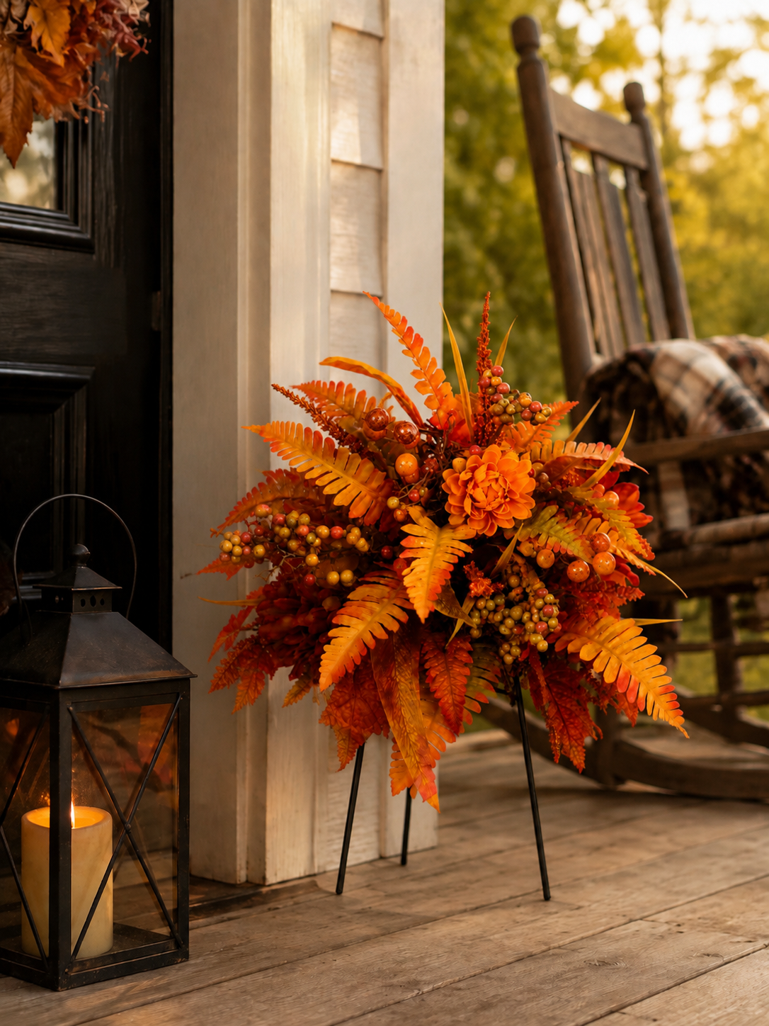 🍂Autumn Harvest Floral Garden Stake Arrangement