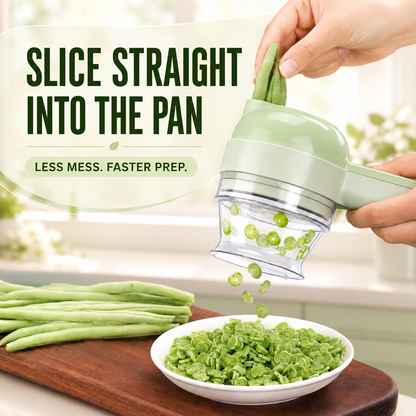 🔥 4-in-1 Electric Chopper 🧄 Slice, Mince, Peel & Clean with Ease
