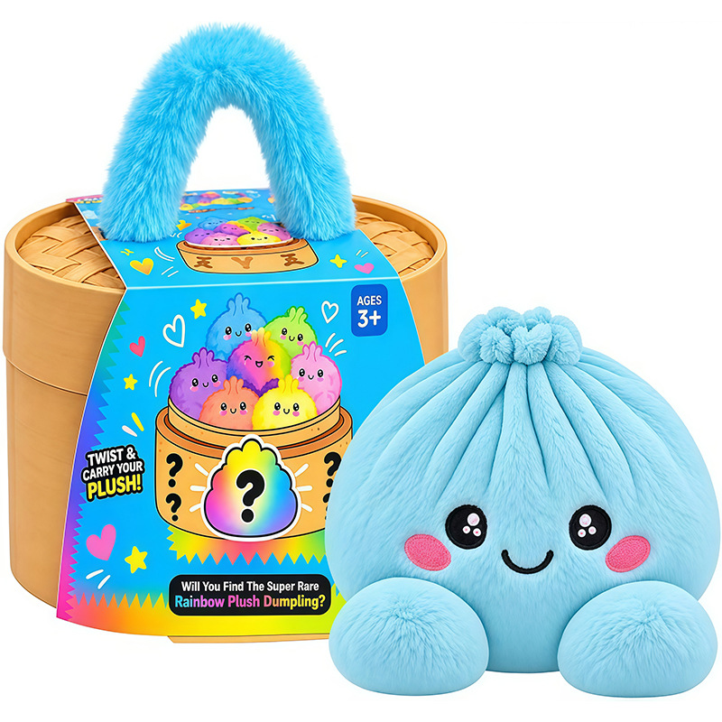 🤗💙 Squishy Dumpling Plush with Steamer Basket – Slow-Rise Cute Collectible🥟🎁