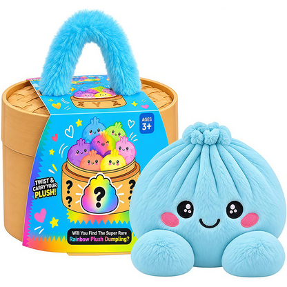🤗💙 Squishy Dumpling Plush with Steamer Basket – Slow-Rise Cute Collectible🥟🎁