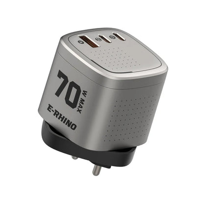 ⚡ 70W GaN Universal Travel Adapter – 3-Port Fast Charging with Rotary Plug🌍