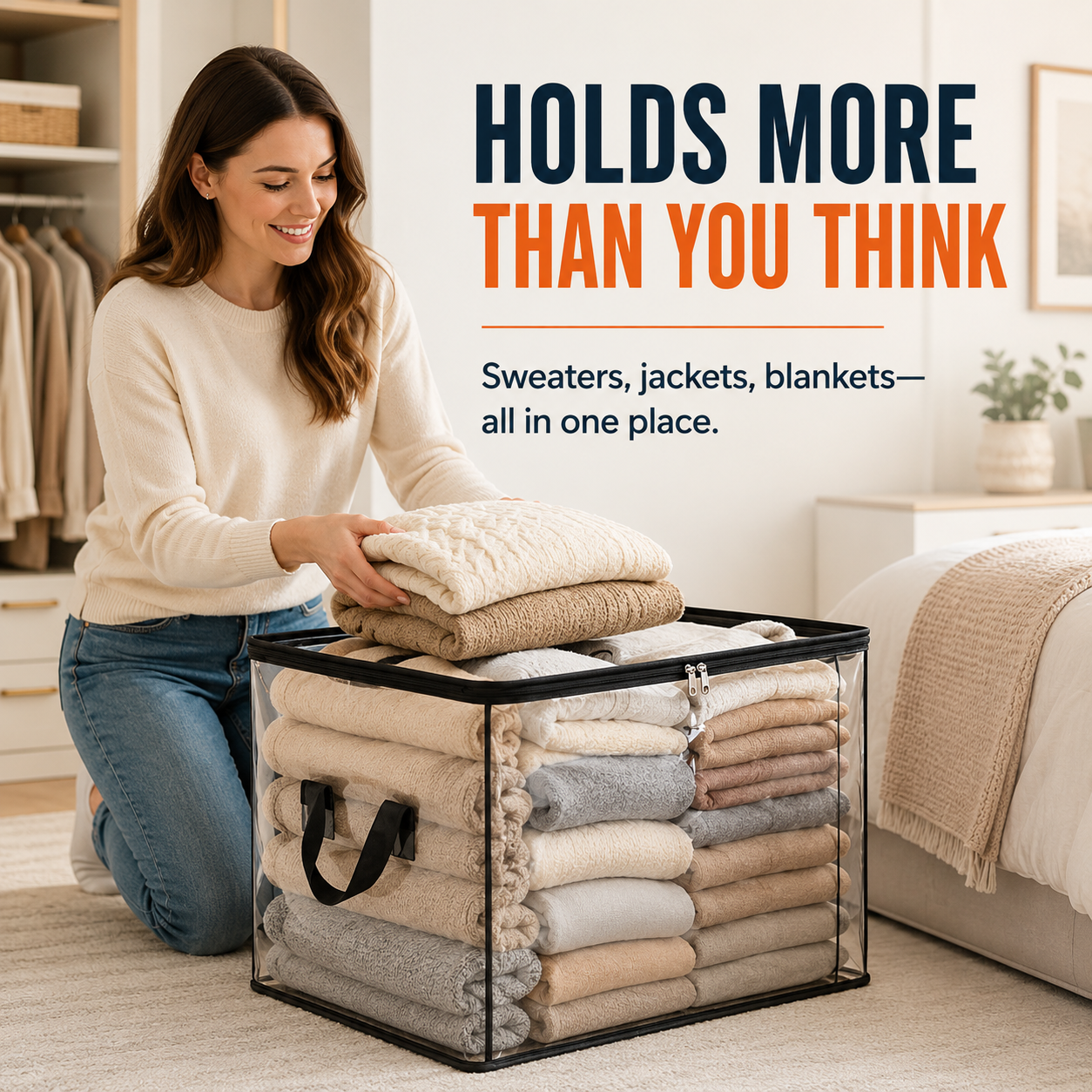 💥Final 24 Hours 50%OFF💥 See‑Through Stackable Storage Bags, Declutter Your Home In No Time 🏠