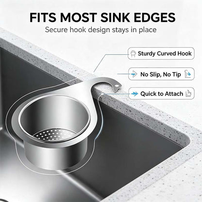 🔥Swan Kitchen Sink Drain Basket🦢Stainless Steel Food Waste Catcher