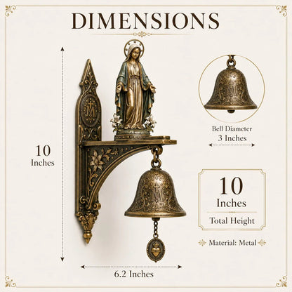 ✨ Our Lady of Grace Miraculous Medal Wall Bell – A Meaningful Catholic Gift for Mom, Grandma & Women of Faith