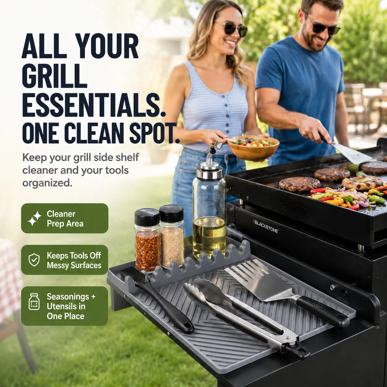 16.5x11' Silicone Mat – Heat Resistant, Dishwasher Safe, Non-Slip for Grill & Counter