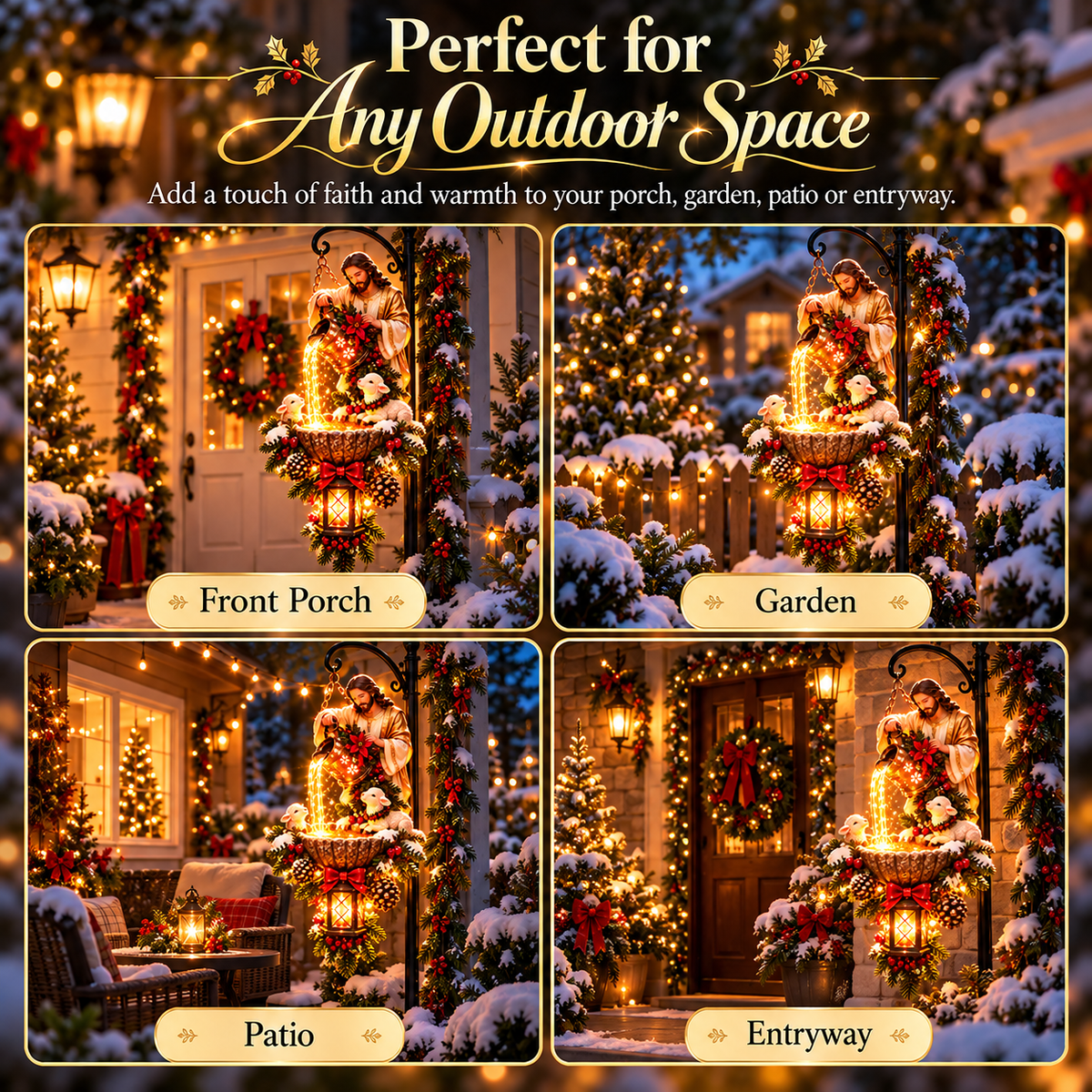 🔥Last Day 50% OFF-🎄✝️ Jesus & Lambs Lighted Hanging Decor – A Beautiful Christmas Blessing