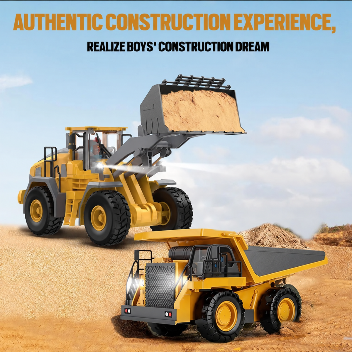 🔥 50% OFF 🎁4-Vehicle RC Construction Set🚜 Built For Little Builders(Free Shipping✈️)