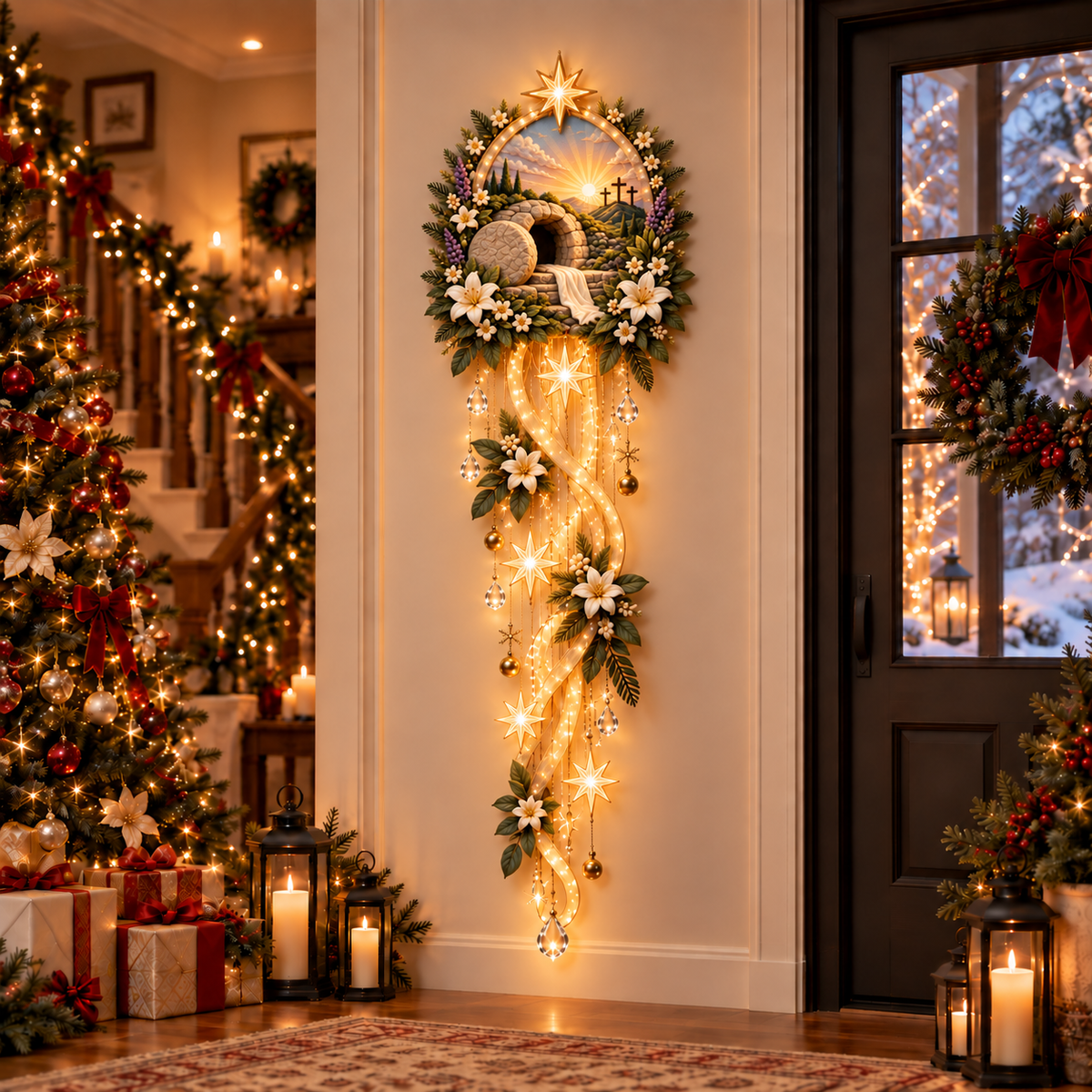 ⏳ Last Day 52% OFF – ✝️ Nativity Starfall Wall Light | Warm Golden Bethlehem Glow for Christmas Walls & Faith-Filled Homes ⭐