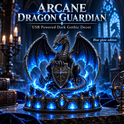 🐉 Gothic Dragon Guardian – Glowing Medieval Fantasy Decor