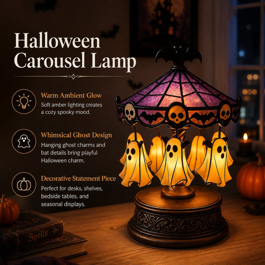 👻 Ghostly Carousel Night Light – Add Magical Halloween Glow to Your Room 🎃