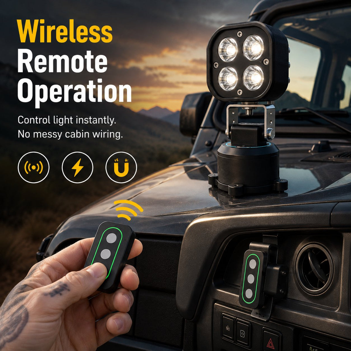 🔦 360° Magnetic LED Pod Light – Car, Camping & Emergency