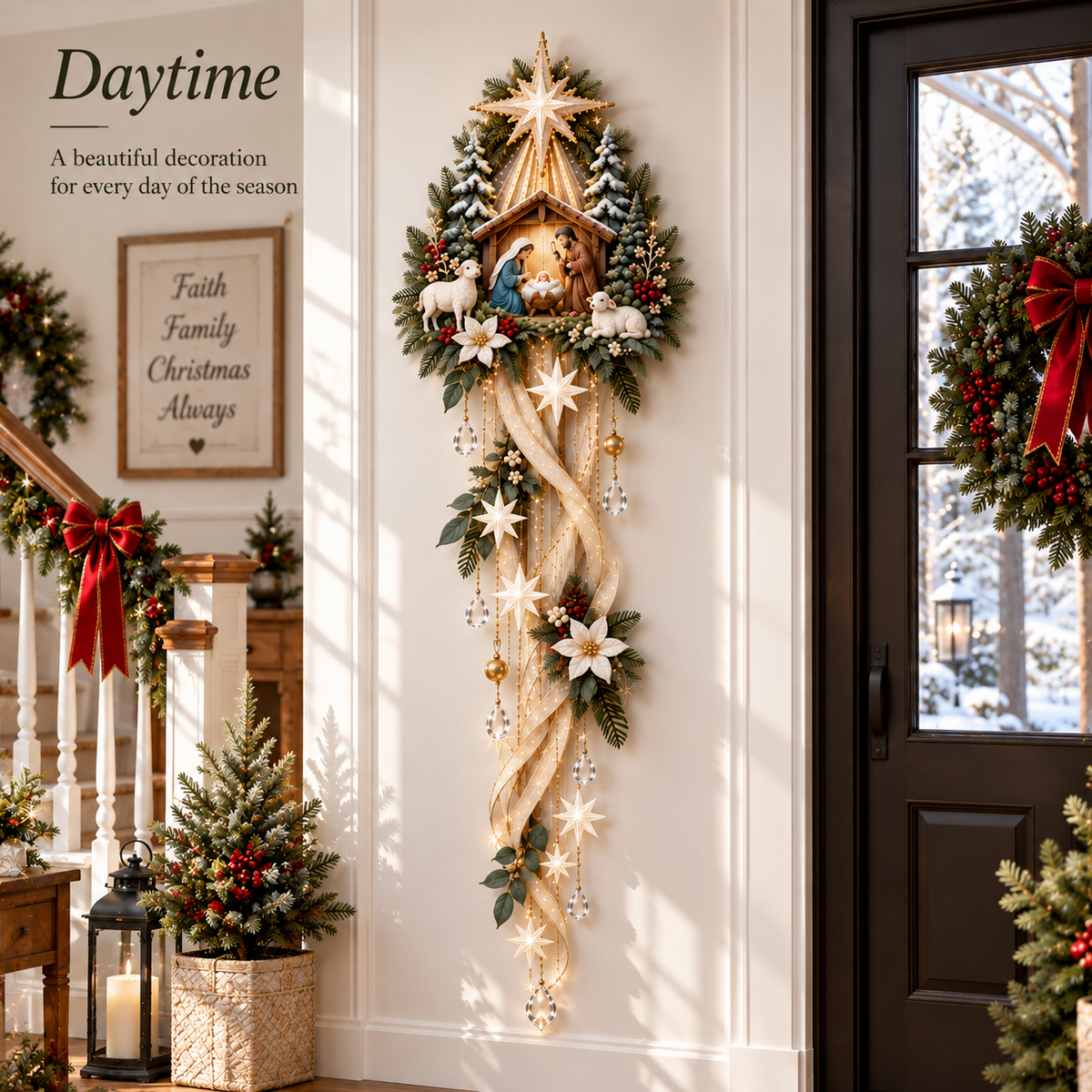 ✝️Nativity Star Cascade Wall Hanging – Faith-Centered Christmas Statement Piece