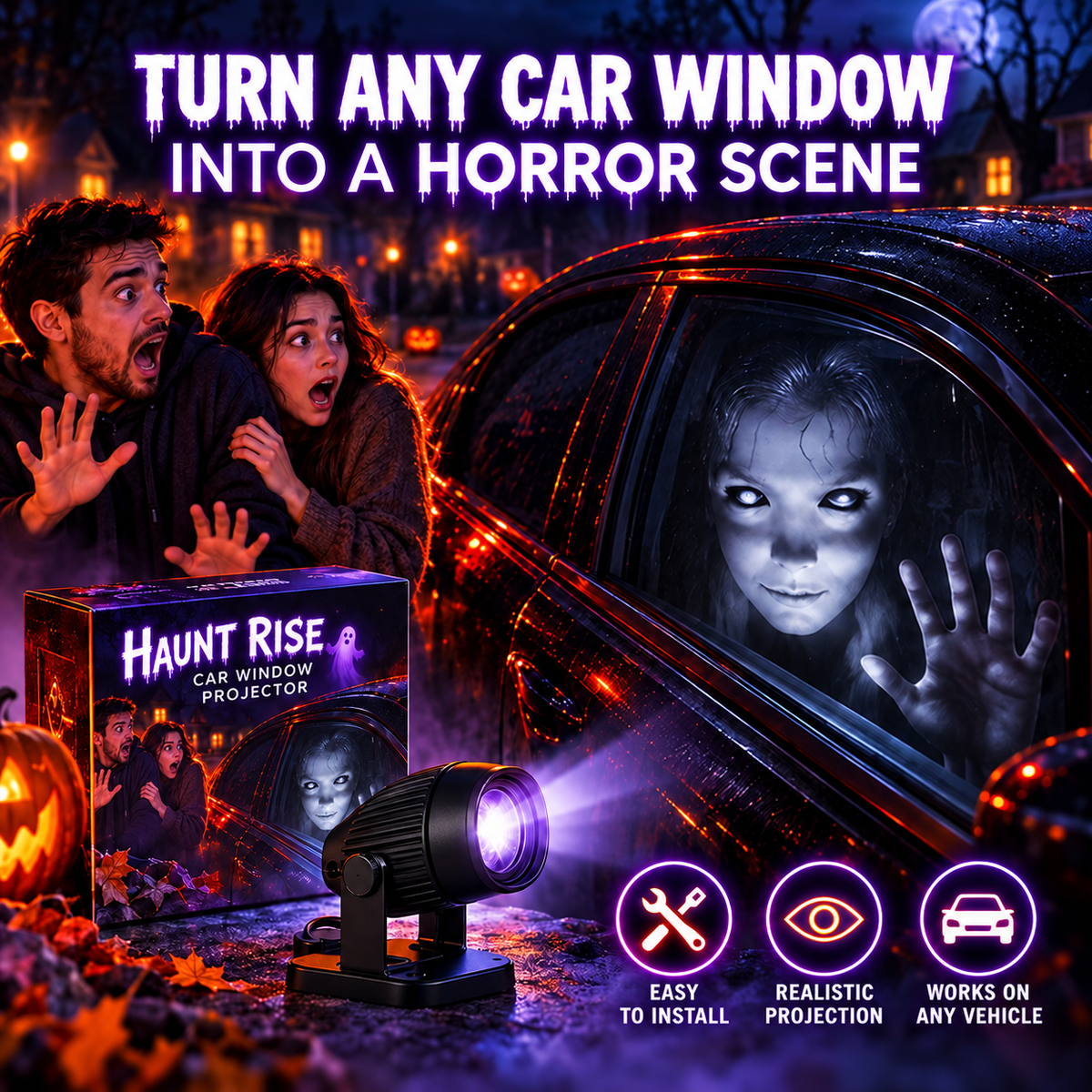 🎃  Halloween Window Projector –👻 16 Animated Spooky Films & 360° Adjustable Design