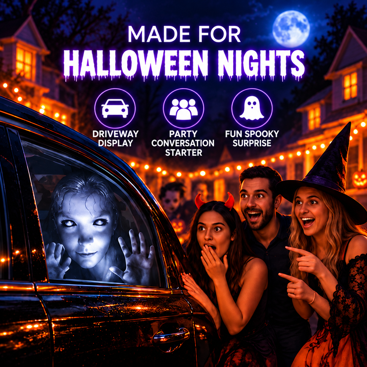 🎃  Halloween Window Projector –👻 16 Animated Spooky Films & 360° Adjustable Design