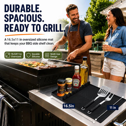 16.5x11' Silicone Mat – Heat Resistant, Dishwasher Safe, Non-Slip for Grill & Counter
