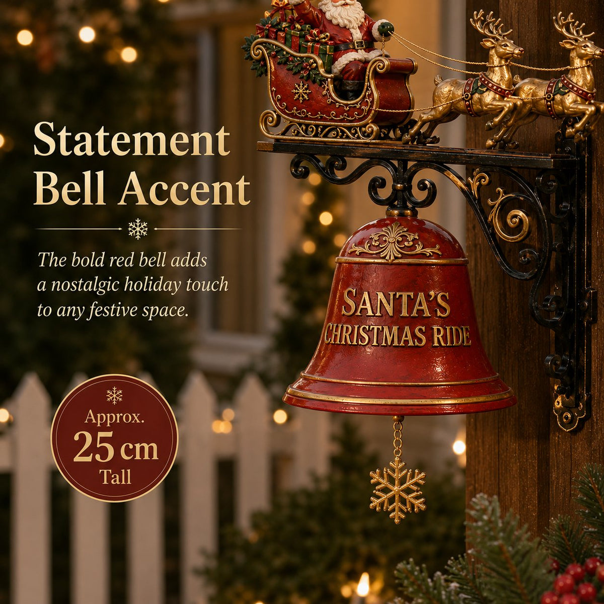 🎅🔔 Santa’s Sleigh Bells 🎄 Charming Christmas Decoration