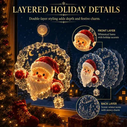 ✨Last Day 50% OFF🎄Lighted Christmas Window Decoration with Suction Cup– 8 Warm LED Festive Designs✨